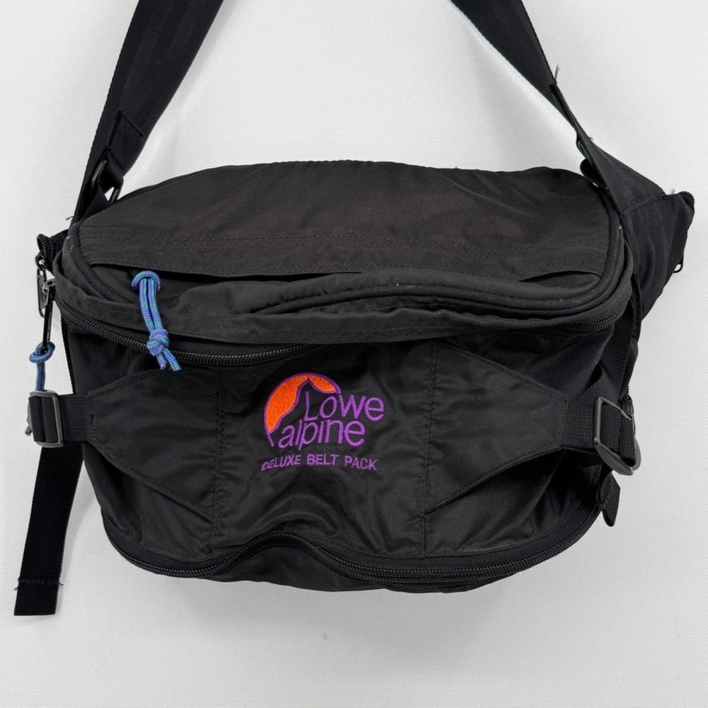 Lowe Alpine Deluxe Belt Pack Bag Unisex OS Black Vintage Gorpcore Hiking Utility
